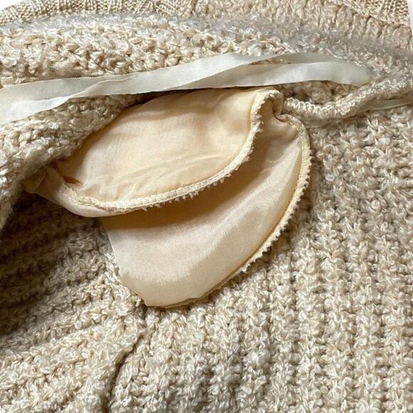 VNT Beige Chunky Knit Cardigan Size 40 Cottagecore Light Academica Minimalist - Picture 5 of 5